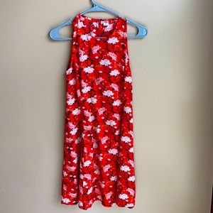 A lined knee length dress